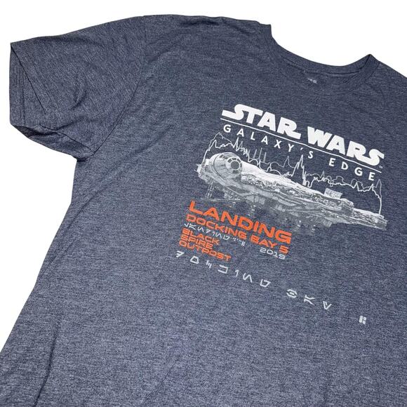 Star Wars Galaxy's Edge Shirt Mens 2XL Blue Disneyland Black Spire Outpost 2019 - Picture 2 of 15
